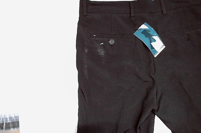 Perry Ellis Mens Slim fit Dress Pants 32 / 29 Black Check