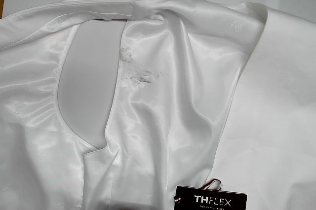 Tommy Hilfiger Mens Modern fit Button-Up Suit Vest Large White Solid Stretch