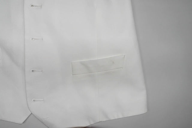 Tommy Hilfiger Mens Modern fit Button-Up Suit Vest Large White Solid Stretch