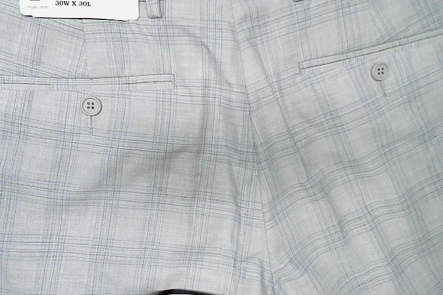 Tommy Hilfiger Mens Modern fit Dress Pants 30 / 30 Light Grey Plaid