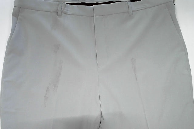 Perry Ellis Mens Modern fit Dress Pants 42 / 30 Light Grey Solid Stretch