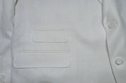 Tayion Mens Classic fit Suit Jacket Blazer 50 R White Herringbone Linen