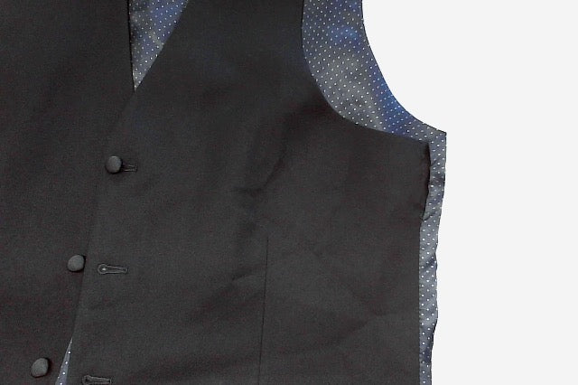 Alfani Mens Slim fit Button-Up Suit Vest Medium Black Stretch