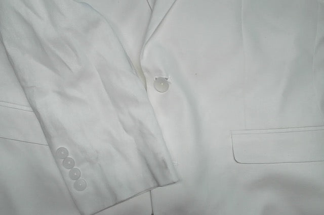 Bar Iii Mens Slim fit Suit Jacket Blazer 42 S White Solid Linen