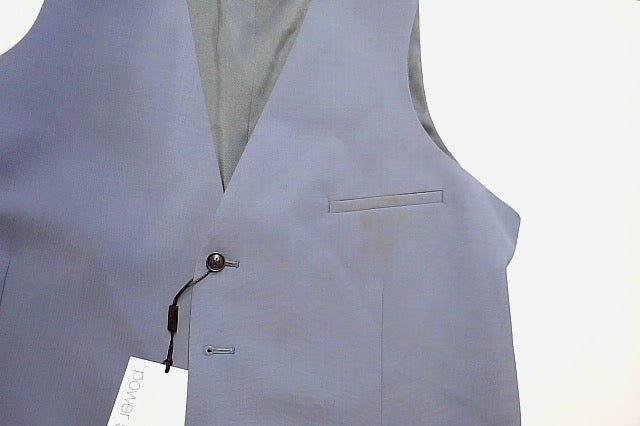 Bar Iii Mens Slim fit Button-Up Vest Large Periwinkle Blue