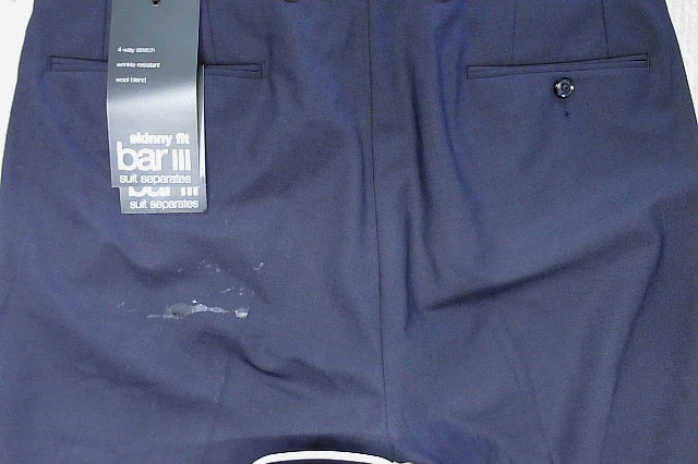 Bar Iii Mens Skinny fit Dress Pants 33 / 32 Navy Blue Solid