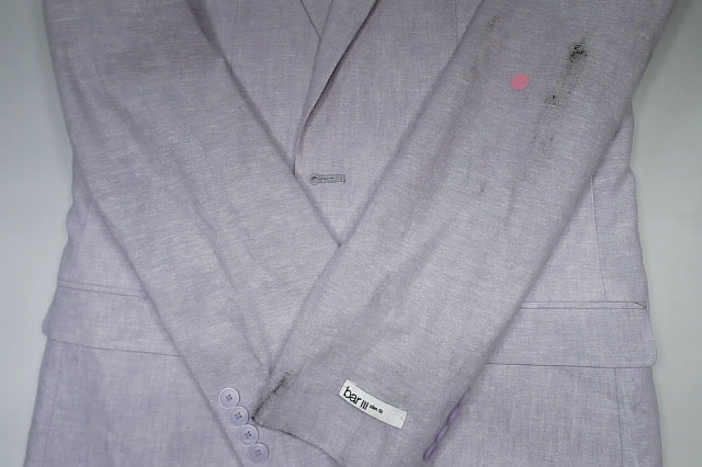 Bar Iii Mens Slim fit Suit Jacket Blazer 38 L Lavender Purple Solid Linen
