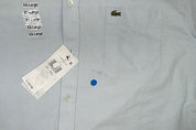 Lacoste Mens Regular fit Short Sleeve Button-Up Shirt XXL Blue Solid
