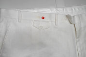 Tayion Collection Mens Classic fit Dress Pants 46 / 32 White Herringbone Linen