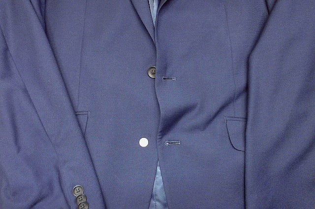 Kenneth Cole Mens Slim fit Suit Jacket Blazer 40 R Navy Blue Solid Stretch