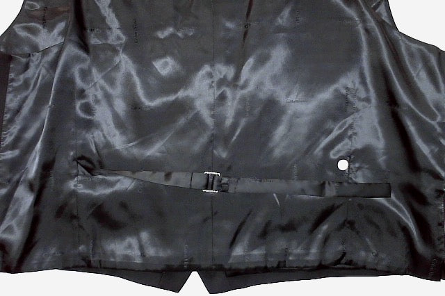 Calvin Klein Mens Slim fit Button-Up Suit Vest XL Black Solid Stretch Wool