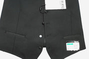 Bar Iii Mens Slim fit Button-Up Suit Vest Large Black Solid Stretch Wool