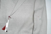Robert Graham Mens Slim fit Sport Coat Blazer 46 R Beige Solid Stretch Linen