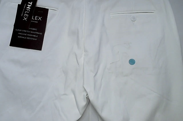 Tommy Hilfiger Mens Modern fit Dress Pants 36 / 32 White Solid Stretch