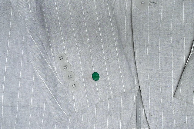 Calvin Klein Mens Slim fit Suit Jacket Blazer 38 L Light Grey Striped Linen