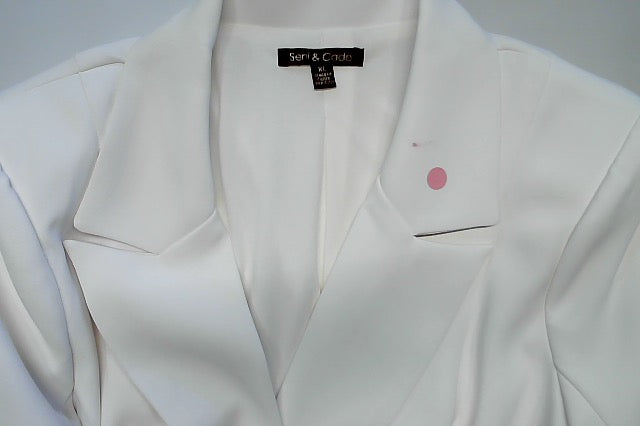 Seni & Cade Womens Classic fit Long Sleeve Sport Coat Dress XL White Solid