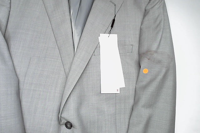 Calvin Klein Mens Slim fit Suit Jacket Blazer 46 R Light Grey Solid Stretch Wool