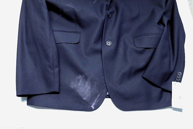 Kenneth Cole Mens Slim fit Suit Jacket Blazer 44 L Navy Blue Solid