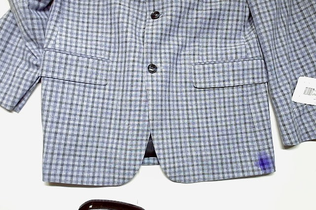 Tommy Hilfiger Mens Modern fit Sport Coat Blazer 40 L Blue Check