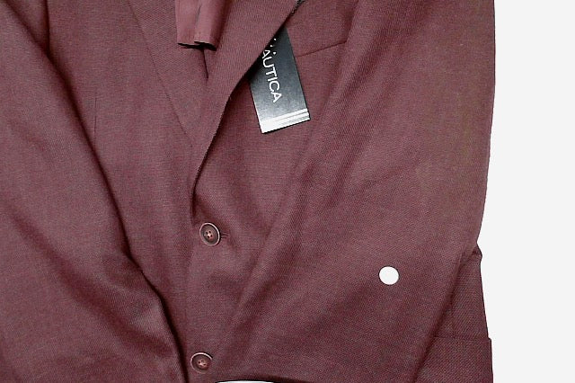 Nautica Mens Modern fit Sport Coat Blazer 36 S Red Solid Stretch