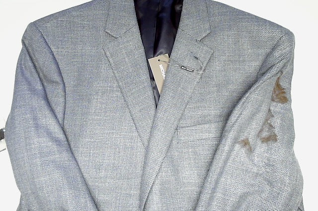 Michael Kors Mens Classic fit Sport Coat Blazer 44 L Blue Solid