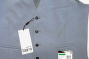 Bar Iii Mens Slim fit Button-Up Suit Vest Large Blue Solid Stretch