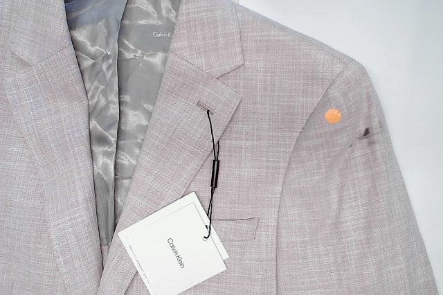 Calvin Klein Mens Slim fit Sport Coat Blazer 36 R Pink Solid Stretch