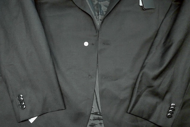 Michael Kors Mens Classic fit Suit Jacket Blazer 50 R Black Solid Stretch