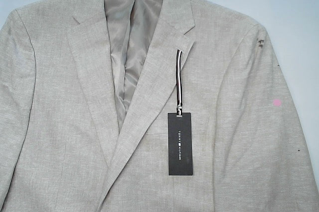 Tommy Hilfiger Mens Modern fit Sport Coat Blazer 40 L Beige Solid Stretch