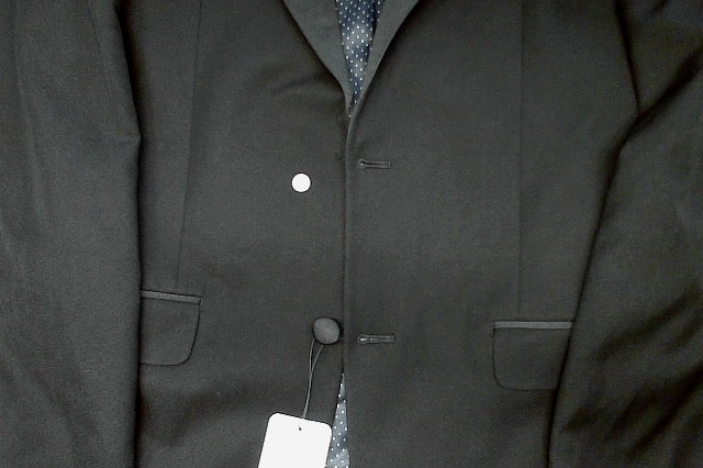 Alfani Mens Classic fit Suit Jacket Blazer 38 L Black Solid Stretch
