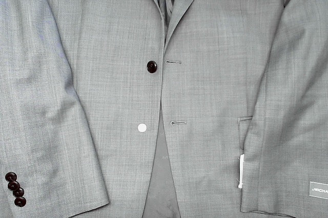 Michael Kors Mens Classic fit Suit Jacket Blazer 42 S Grey Solid Stretch