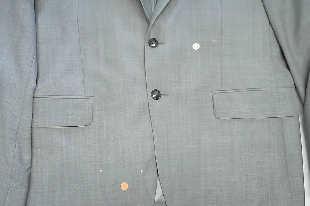 Calvin Klein Mens Slim fit Suit Jacket Blazer 44 S Light Grey Solid Stretch Wool