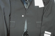 Calvin Klein Mens Slim fit Sport Coat Blazer 36 S Black Solid Stretch