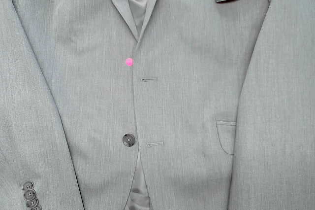 Kenneth Cole Mens Slim fit Suit Jacket Blazer 42 S Light Grey Solid Stretch