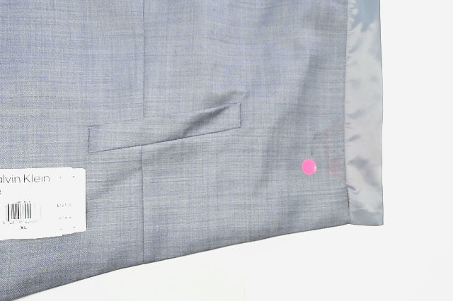 Calvin Klein Mens Slim fit Button-Up Suit Vest XL Blue Solid Stretch