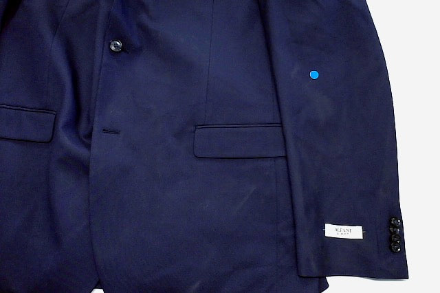 Alfani Mens Slim fit Suit Jacket Blazer 46 L Navy Blue Solid Stretch