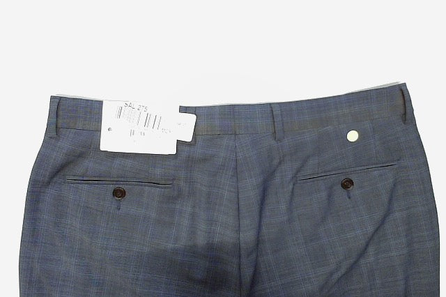 Calvin Klein Mens Slim fit Dress Pants 34 / 32 Navy Blue Plaid Stretch