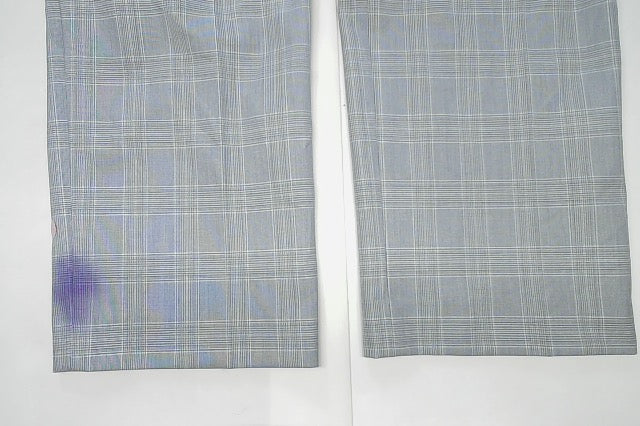 Calvin Klein Mens Slim fit Dress Pants 36 / 30 Light Blue Plaid Stretch