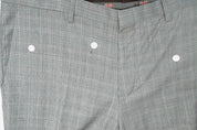 Hugo Boss Mens Extra Slim fit Dress Pants 38 / 32 Charcoal Grey Plaid Stretch