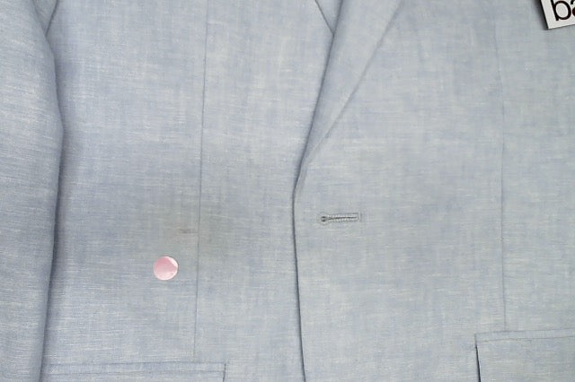 Bar Iii Mens Slim fit Sport Coat Blazer 40 R Light Blue Solid Stretch