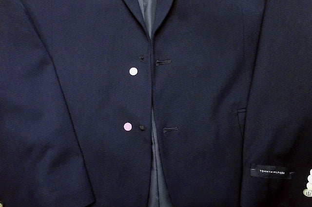 Tommy Hilfiger Mens Modern fit Sport Coat Blazer 48 R Navy Blue Solid Stretch