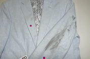 Bar Iii Mens Slim fit Sport Coat Blazer 40 R Light Blue Solid Stretch Linen