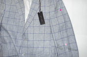 Tommy Hilfiger Mens Modern fit Sport Coat Blazer 44 L Light Blue Check Stretch