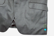 Kenneth Cole Mens Slim fit Suit Jacket Blazer 40 R Gun Metal Grey Solid Stretch