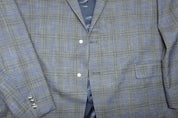 Michael Kors Mens Classic fit Sport Coat Blazer 52 L Navy Blue Plaid Stretch