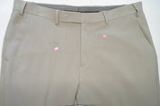 Calvin Klein Mens Slim fit Dress Pants 36 / 30 Beige Solid Stretch