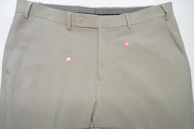 Calvin Klein Mens Slim fit Dress Pants 36 / 30 Beige Solid Stretch