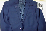 Kenneth Cole Mens Slim fit Suit Jacket Blazer 40 R Navy Blue Solid Stretch