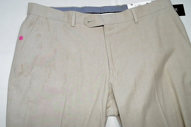 Tommy Hilfiger Mens Modern fit Dress Pants 36 / 30 Beige Solid Stretch