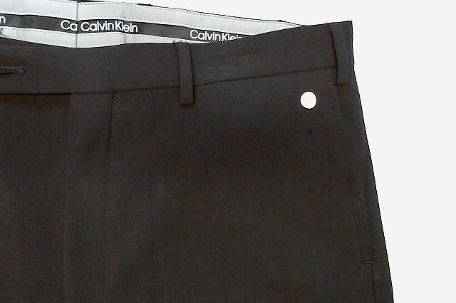 Calvin Klein Mens Slim fit Dress Pants 36 / 34 Black Solid Stretch